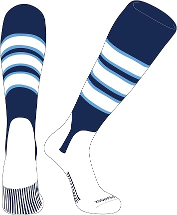 PEAR SOX OTC Baseball Softball Stirrup Socks C, 5in Navy, Sky Blue, White