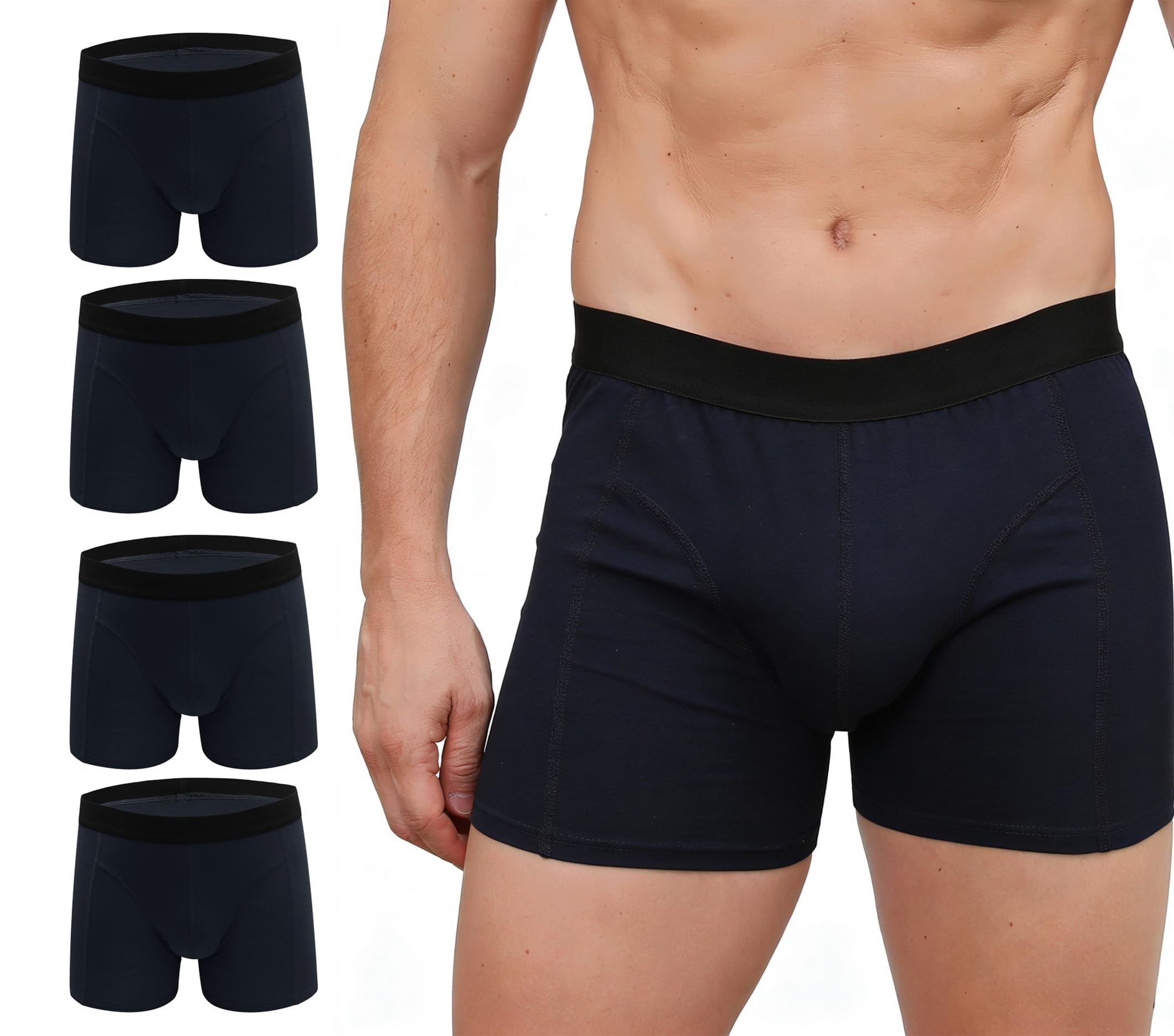 ZLYC Herren Baumwolle Boxershorts Männer Trunks Unterwäsche