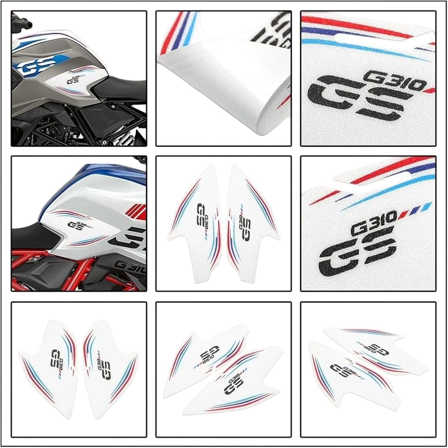 Motorcycle Tank Sticker Frosted Motorcycle Anti-Slip Side Fuel Tank Pad Protector Sticker Knee Grip Traction Decal for G310GS 2018-2023.