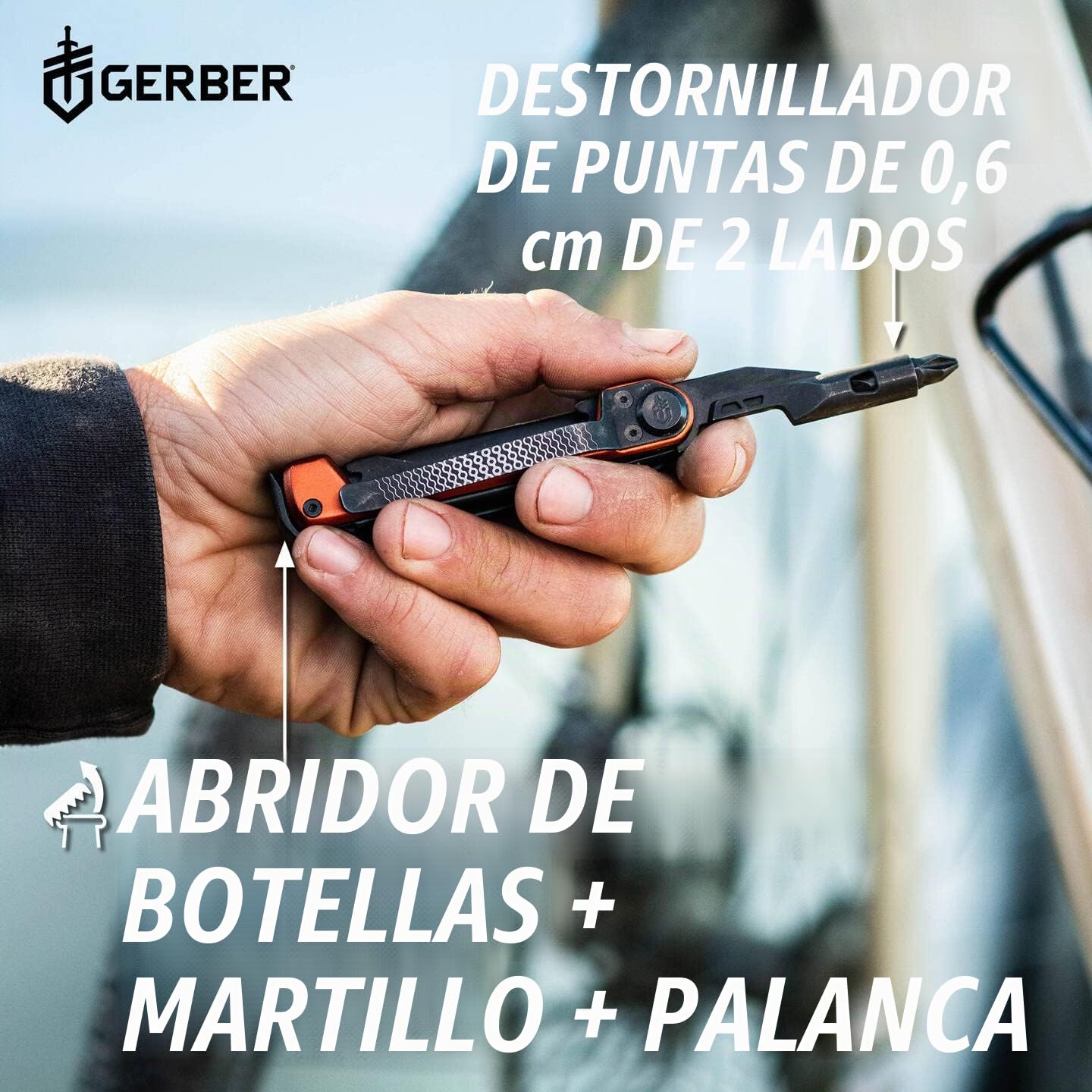 Gerber Navaja con 8 funciones, multiherramienta con hoja lisa