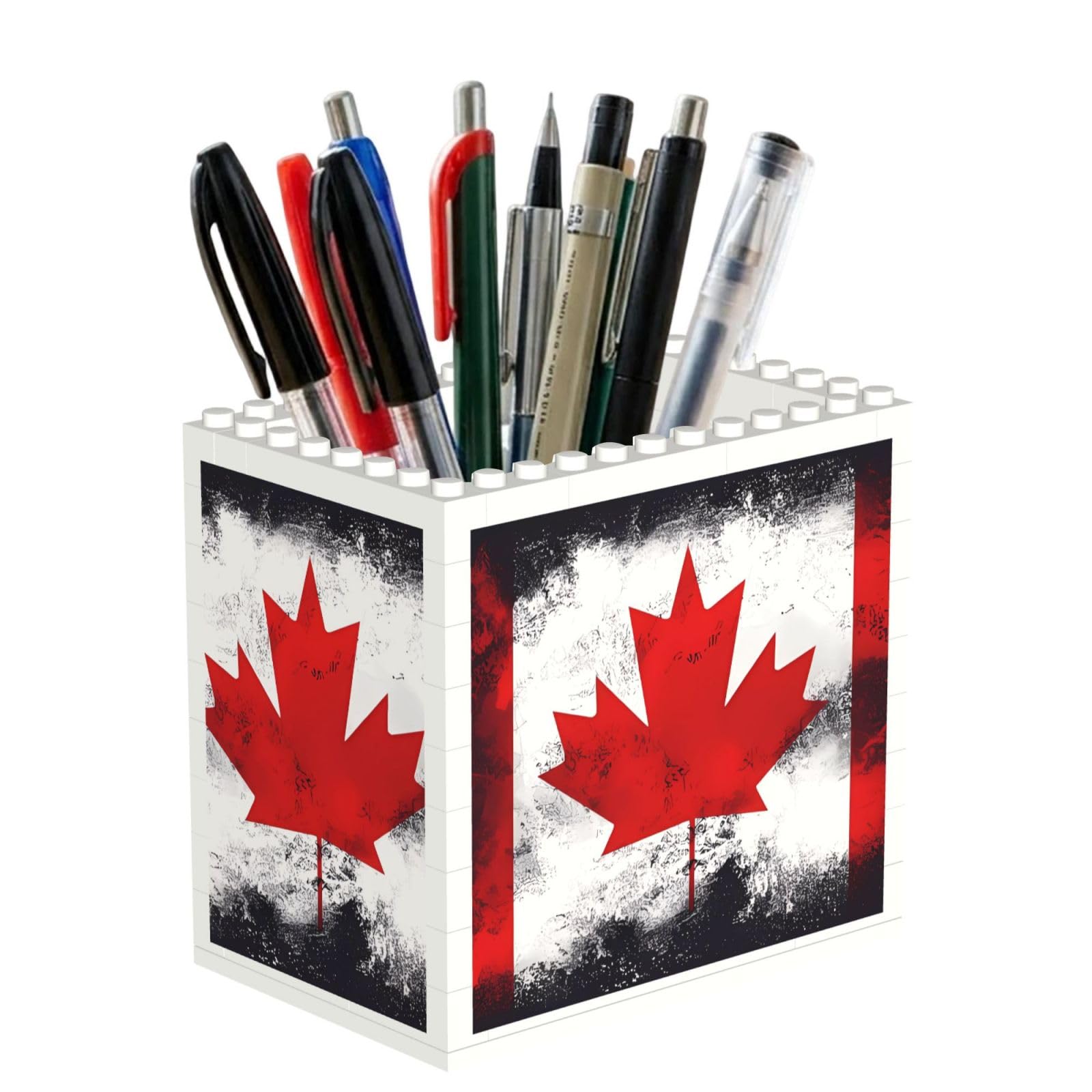 SXZVVBN Canadian flag Building Block Desk Tidy ABS Organiser