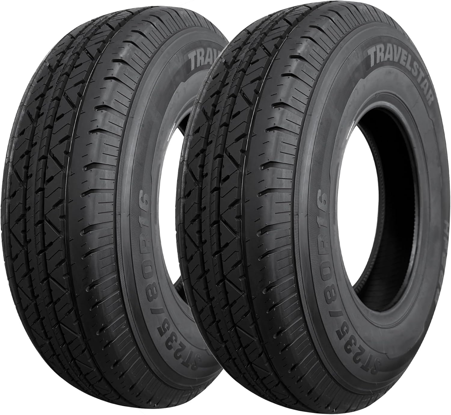 Set of 2 Travelstar HF288 ST235/85R16 125M E Rated 10 Ply Deep Tread Special Trailer (ST) Tire (Tire Only)+Road Hazard Warranty