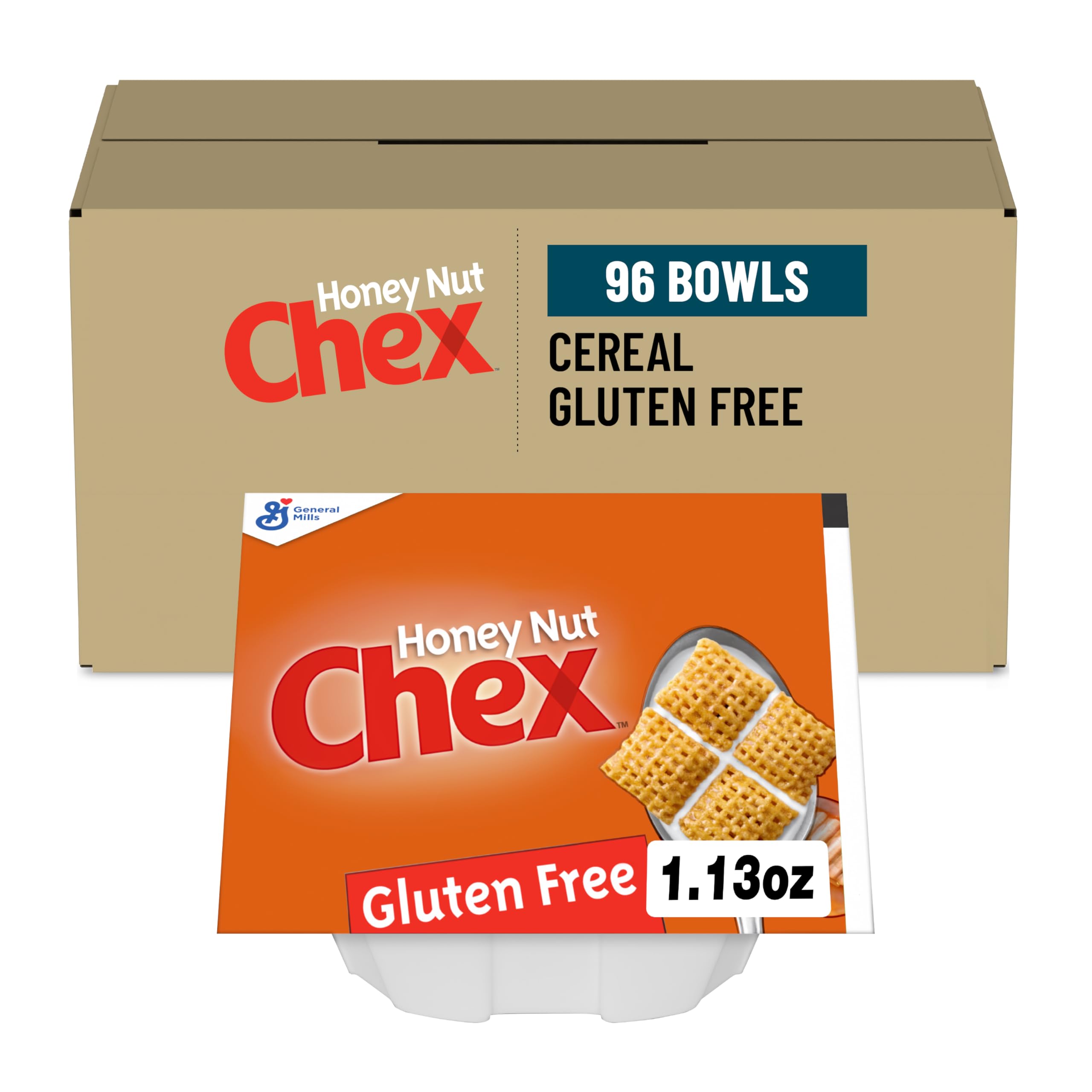 Honey Nut Cereal Single Serve Bowl by Chex – 1.13 Ounce (Pack of 96), Pack of 96