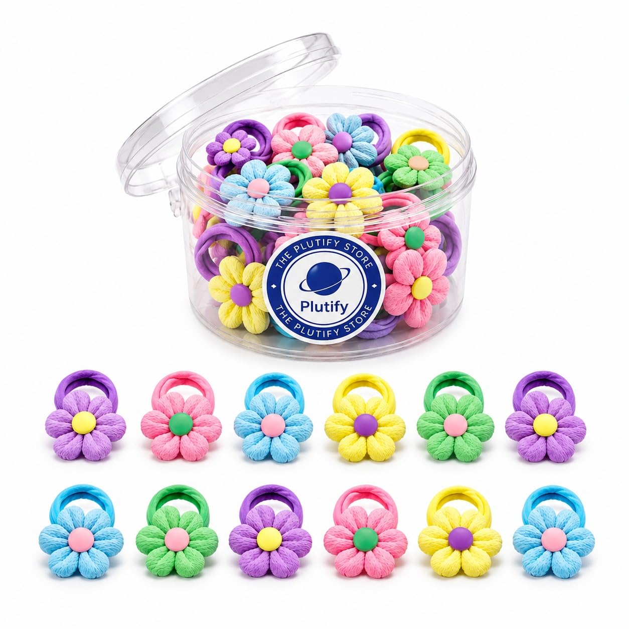 Plutify (10 Pcs) Kids Elastic Hair Band for Girls | Soft Stretchable Rubber Ponytail Holders | Multicolor Hair Accessories Combo Pack | Non Slip Daily Wear Hair Ties for Baby Girls mix Elastic Hair Rubber Bands Ties Accessories for Kids Baby Girls Cute Fancy Patterns-image-12