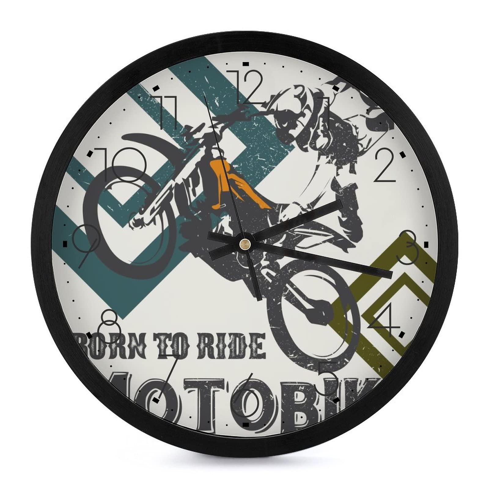 Horloge moto idée cadeau originale grand cadran rond pour bureau et garage 25cm