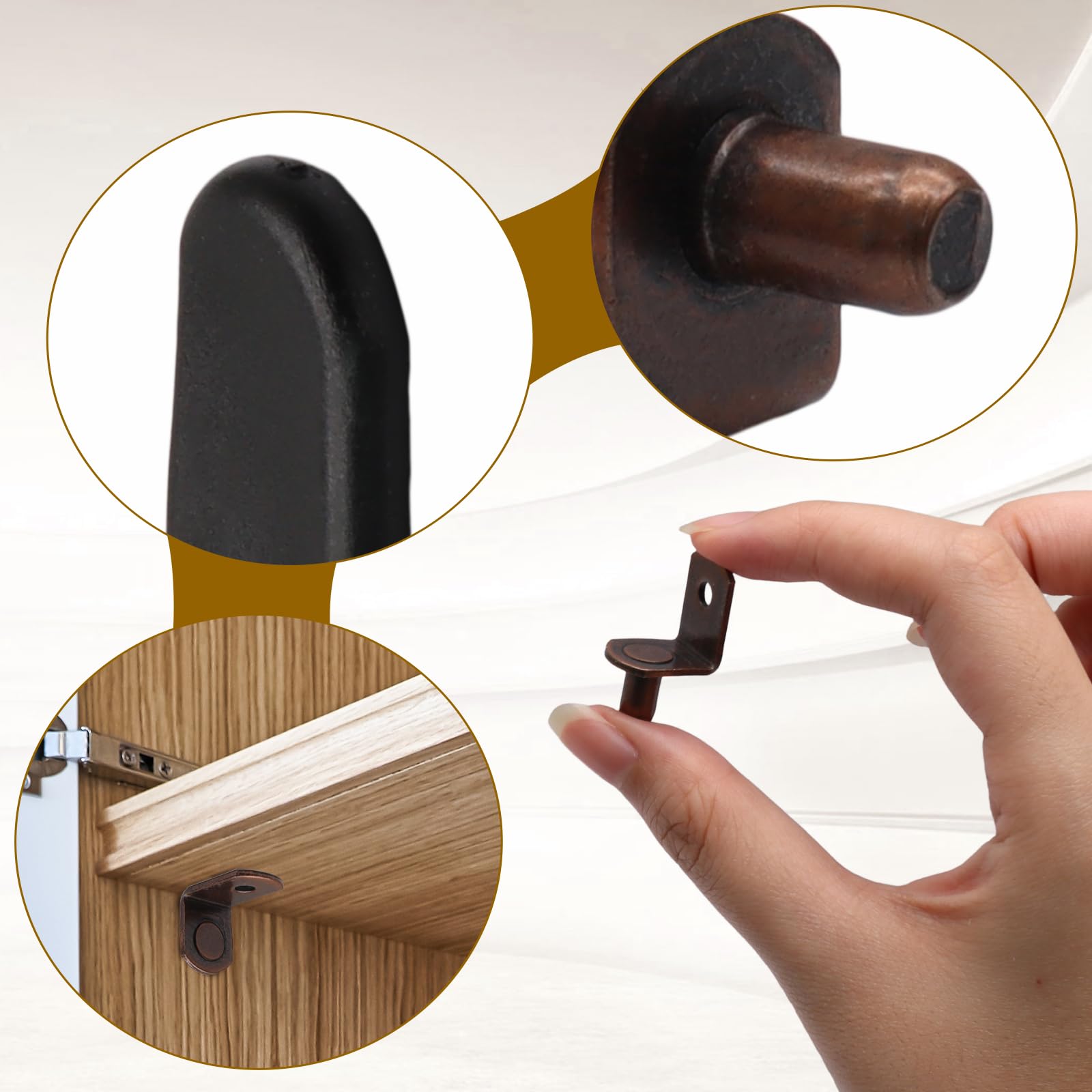 Shelf Support Pins, 1/4 Inch L-Shaped, 30 Pcs, Brown — Amazon image 5