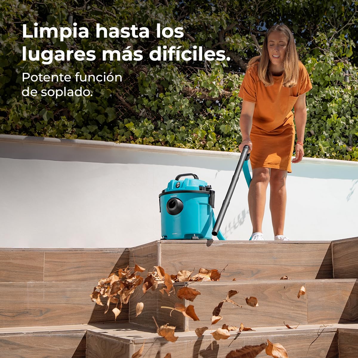 Cecotec Aspiradora con Cable en Seco y Húmedos - Aspirador Sólidos y Líquidos 16L Conga Rockstar Wet & Dry Compact Garden Plus. 1200W, Ligero, Compacto, Doble Función de Succión y Soplado, Accesorios