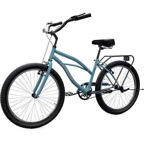Crownland Women's Beach Cruiser Bike Comfort Bike, 26 Inch Ladies Bicycle with Adjustable Seat, Dual V-Brakes for Adult City Commuting 1