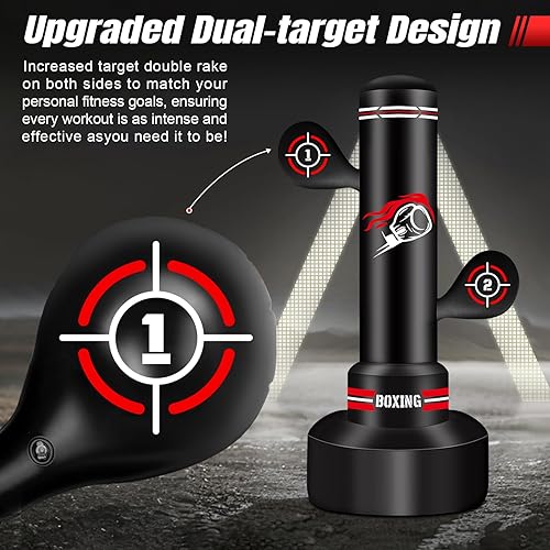 Miniatura 2 de Upgraded Heavy Freestanding Punching Bag for Adults Teens, 70 Standing Punching Bag Kicking Bag Heavy Bag, Women Men Kickboxing Bags for Training