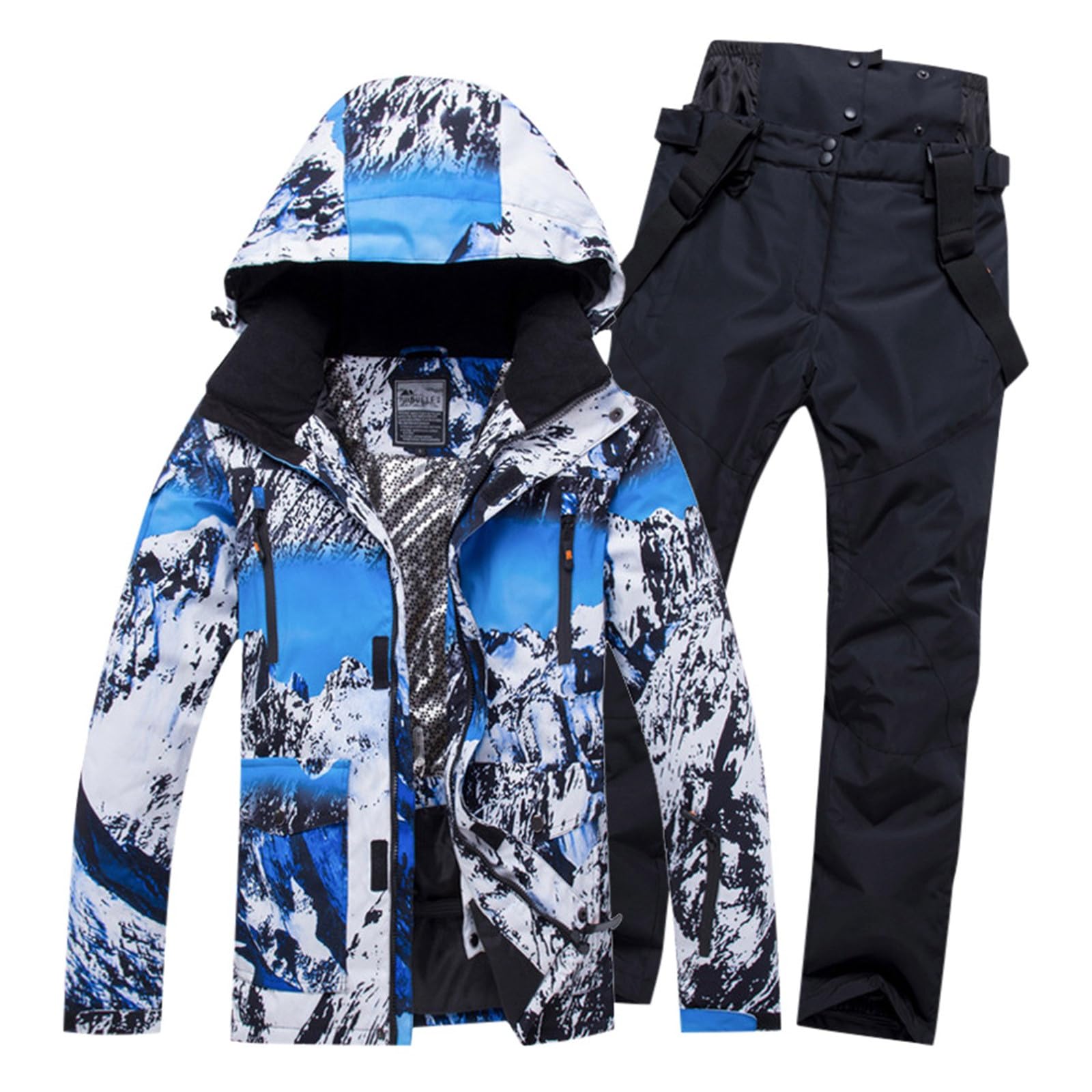 Generisch Conjunto de traje de esquí para hombre, resistente al viento, aislante, ropa de invierno, chaqueta de snowboard con pantalones