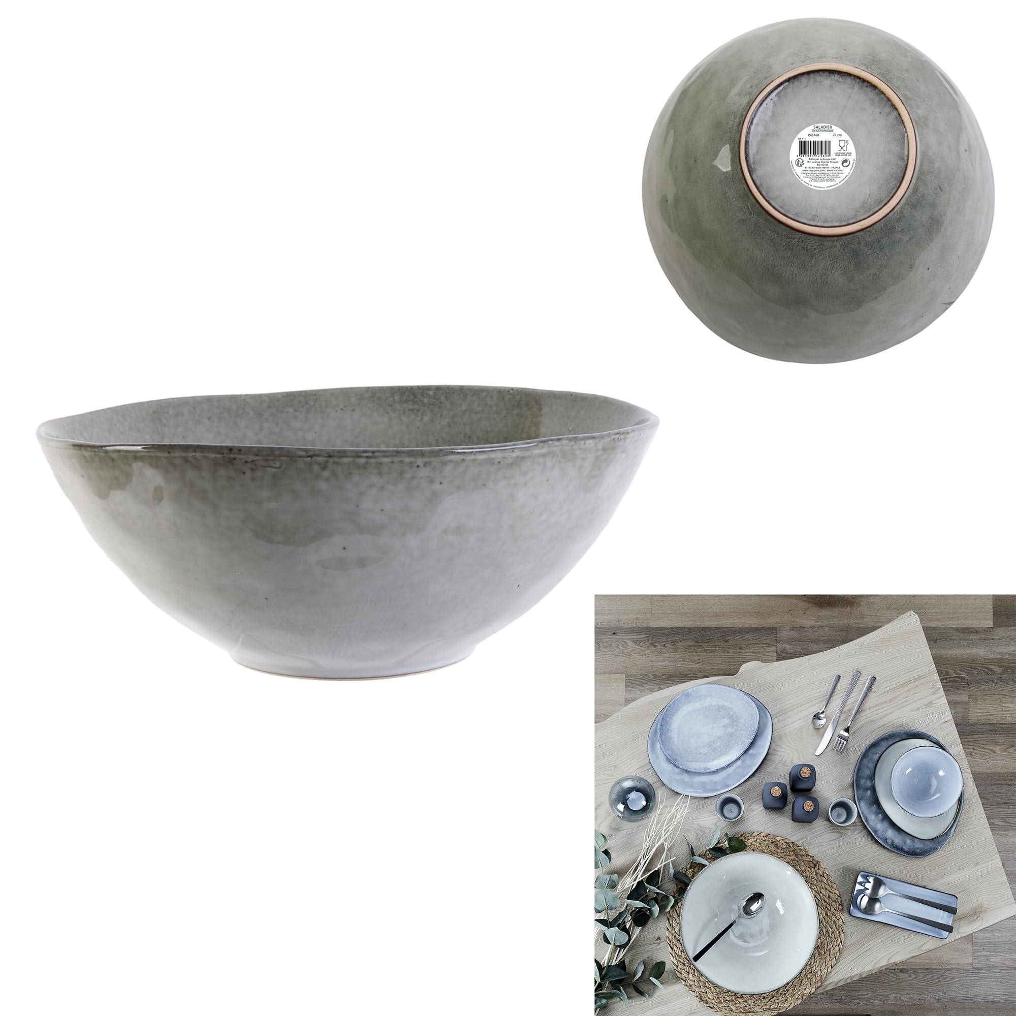 HOME DECO FACTORY - KA3760, Saladier en grès 3 L, diamètre | FindTheDeal