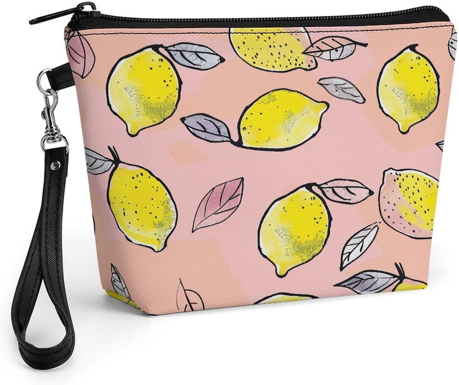 Lemon Clip Art Makeup Bag for Purse, Waterproof Funny Cosmetic Bag for Women, Zipper Travel Pouch Gift 8.9×5.7 Inch