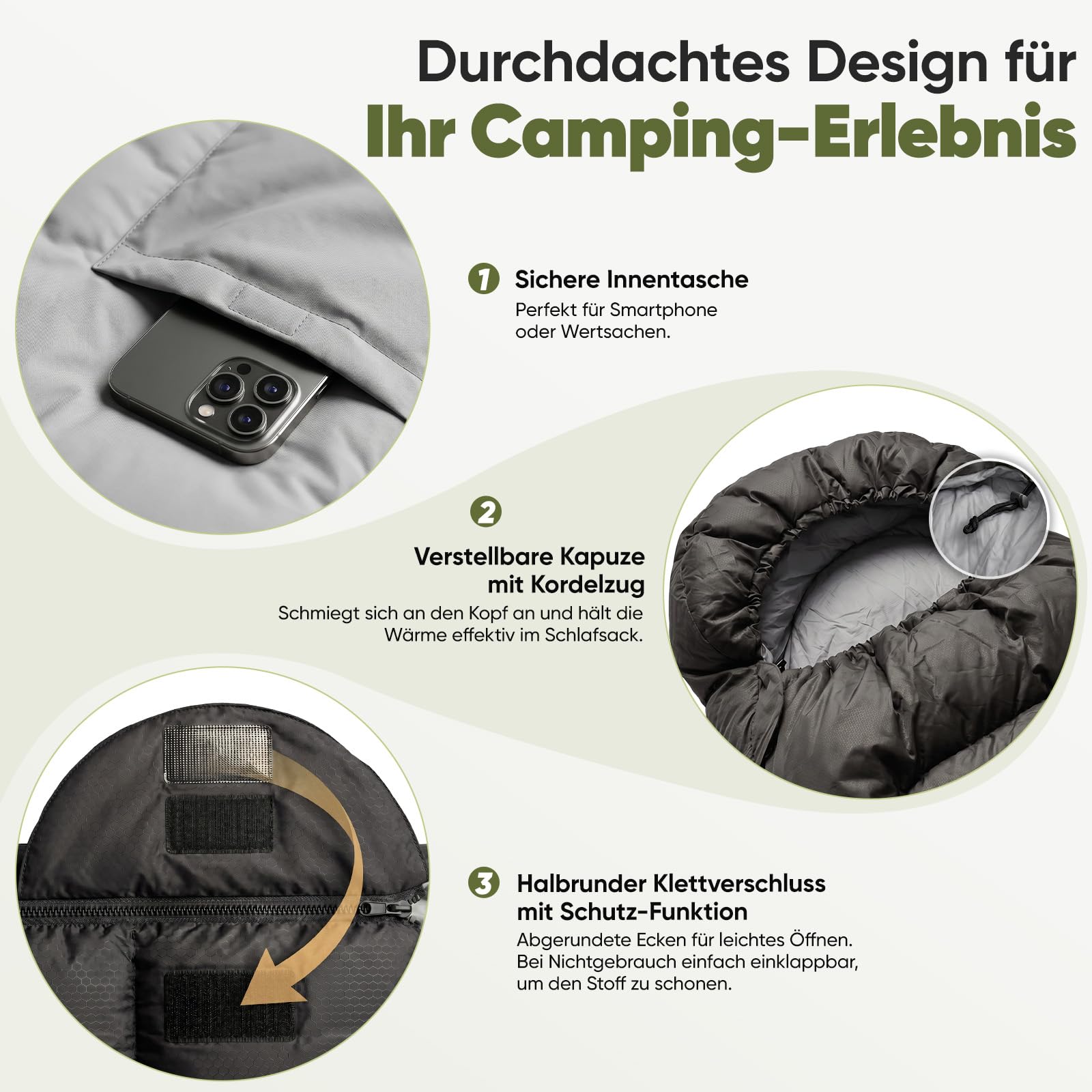 Sekey Schlafsack 220 x 80 cm - 1,45 kg 3-Jahreszeiten-Deckenschlafsack, 2-in-1 als Decke nutzbar, 10 °C bis 20 °C - Separate Fußbelüftung, Anti-Klemm-Reißverschluss - für Camping & Outdoor