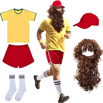 Liitrsh 5 Pcs Halloween Running Costume Set Halloween Costume Running Top Costume Shorts Halloween Accessories for Adult