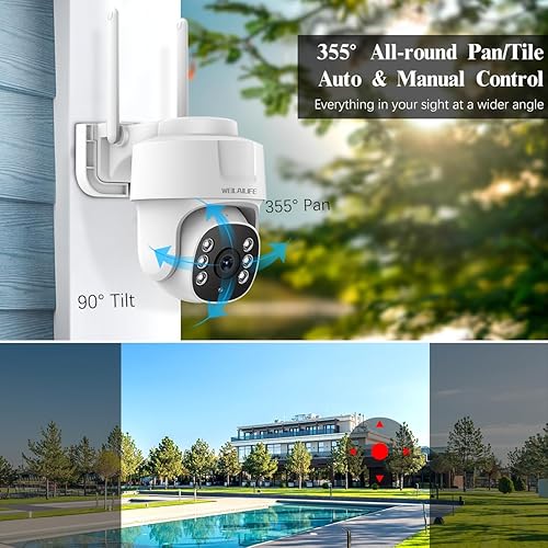 Miniatura 2 de WEILAILIFE Zoom digital de 360 PT, audio bidireccionalSistema de cámara de seguridad inalámbrica para exteriores, cámaras de seguridad PTZ para