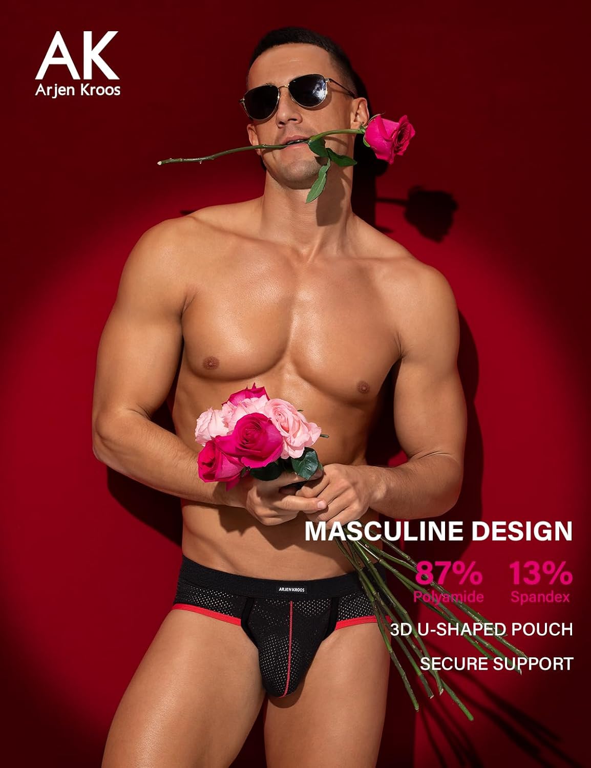 Arjen Kroos Mens Sexy Mesh Underwear Briefs Breathable Silk Low Rise Athletic Underwear - Image 5