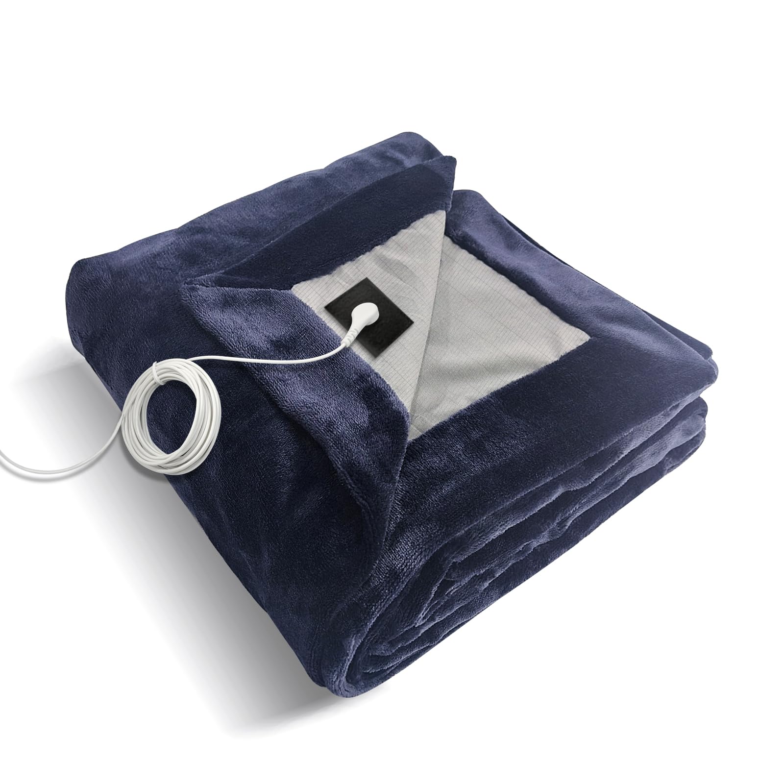 Grounding Blanket for Bed Sleep Therapy, 200 x 140 cm, Grounding Blanket, Grounded Throw for Pain Relief, Better Sleep, Energy, Conductive Sheet (Dark Blue)