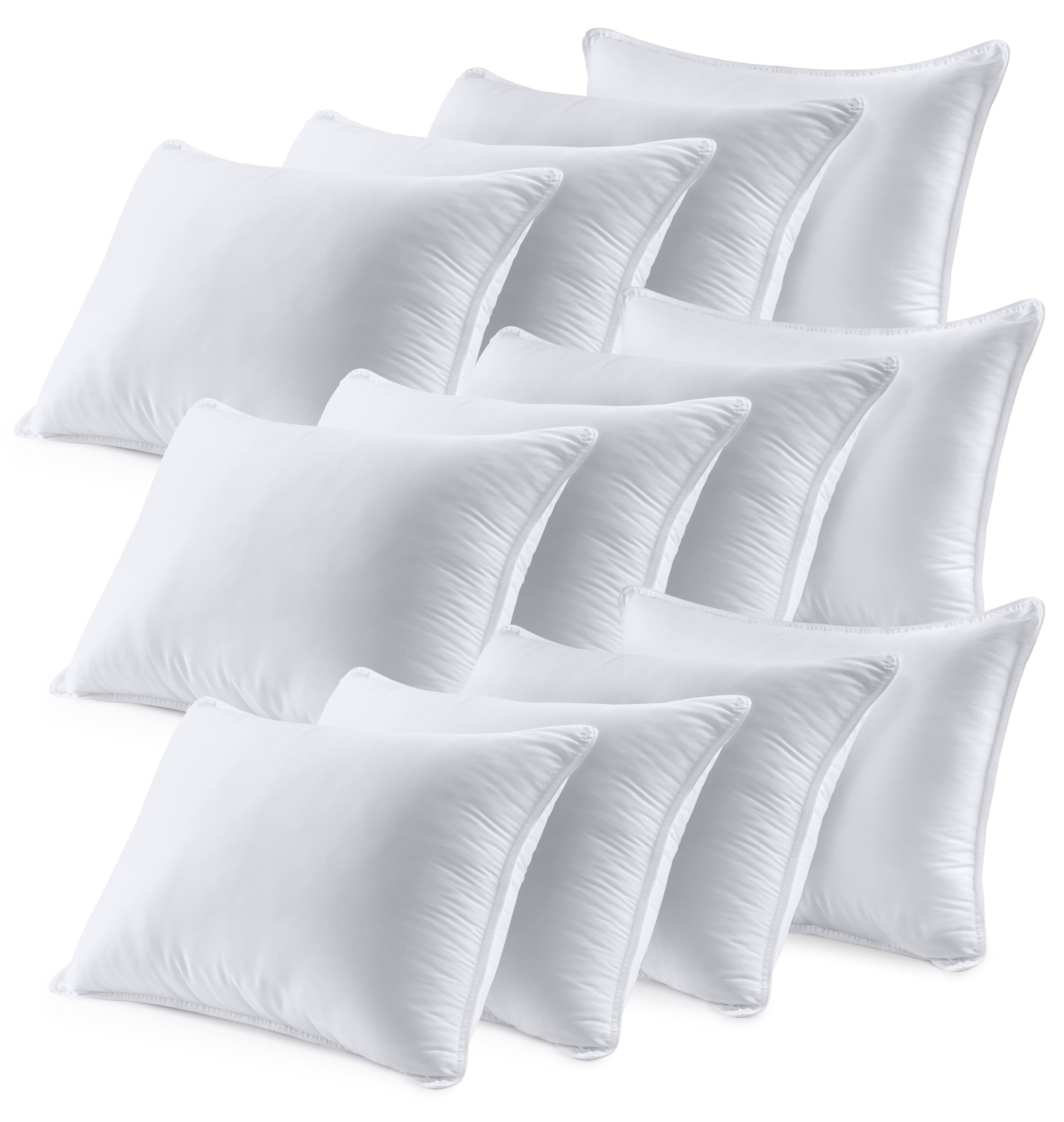 Utopia Bedding Pillows 12 Pack, (UK Standard, White) Hotel Quality Luxury Bed Pillow for Back, Stomach or Side Sleepers