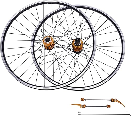 DYRABREST Juego de ruedas de bicicleta de montaña de 27.5 pulgadas, 32 radios delantero y trasero MTB Hub de aleación de aluminio para casetes de 7, disponible en Yaxa El Salvador