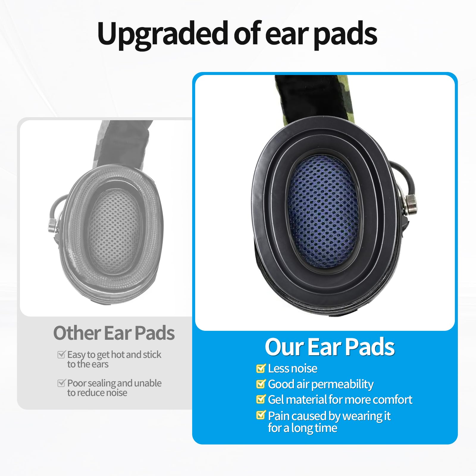 Replacement Gel Ear Pads for Sordin Supreme PRO PRO X Headphone