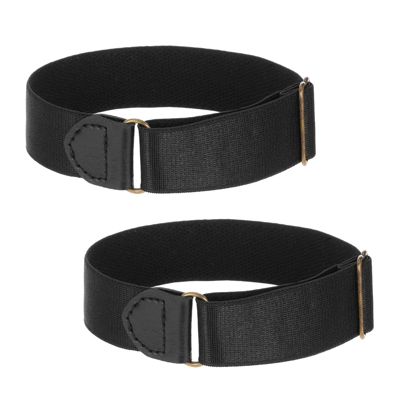 4Pcs Black Elastic Adjustable Arm Band, Unisex Stretchy Sleeve Garters Anti-Slip Shirt Long Sleeve Holders for Men