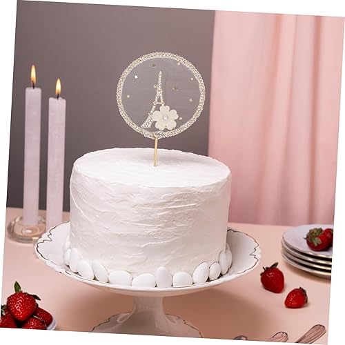 Miniatura 5 de ERINGOGO Decoración de torta de torta Eiffel para boda, Día de San Valentín, decoración de pastel de cumpleaños, torta Eiffel, decoración de pastel