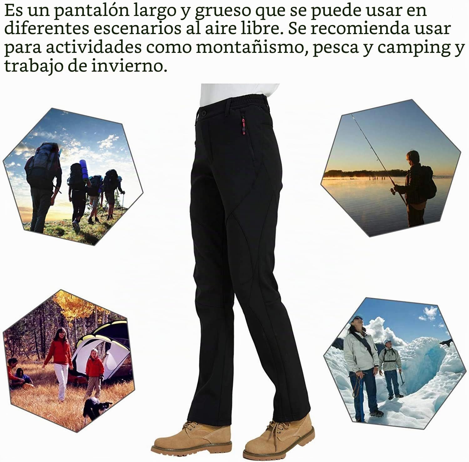 FLYGAGA Pantalones Trekking Mujer Invierno Aire Libre Impermeable Termicos Montaña Senderismo Esqui Softshell