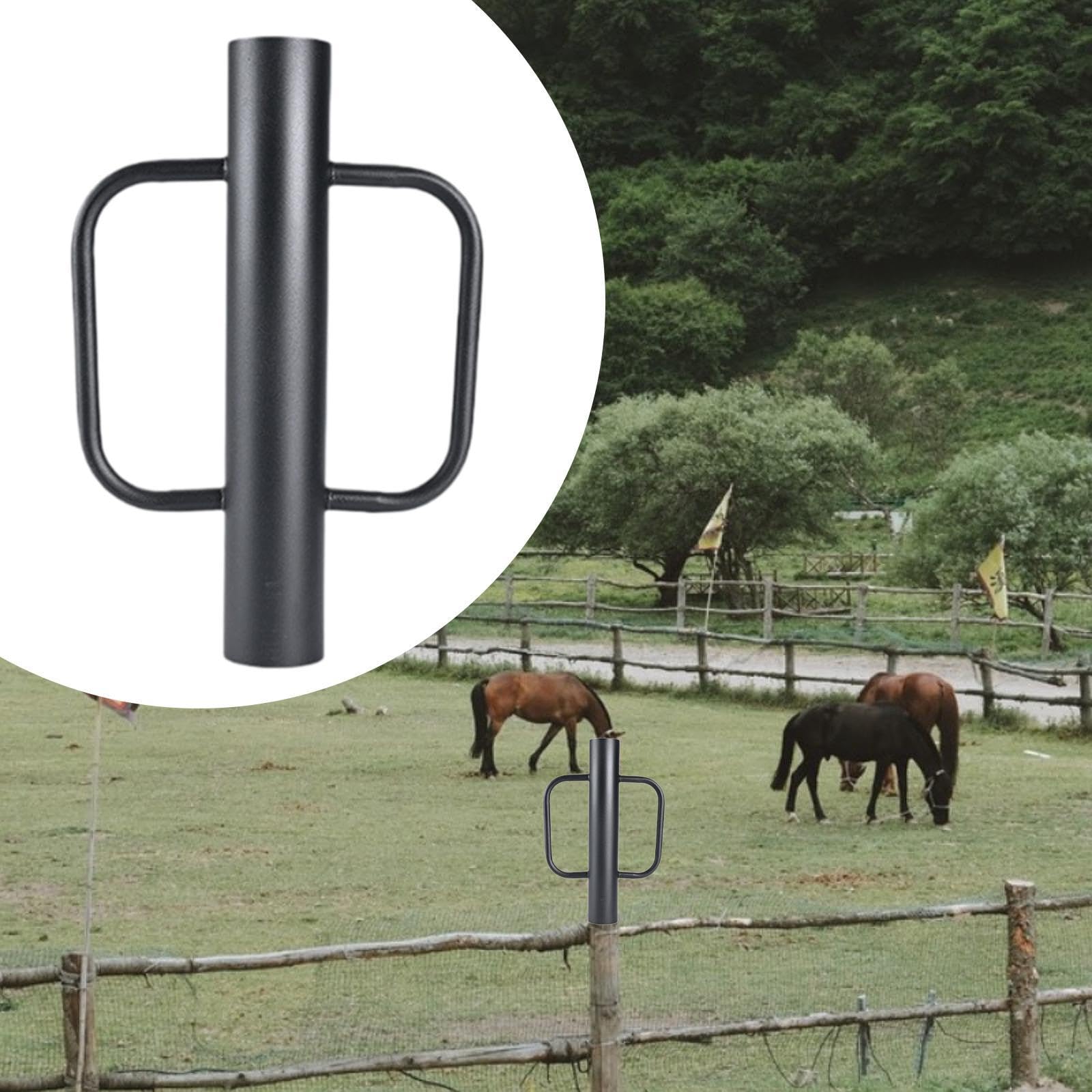 Machacador de Martillo para Poste Valla Estructura Robusta Empuñadura Ergonómica Portable Adecuado para Cerramientos Labores de Paisajismo, Negro, Individual