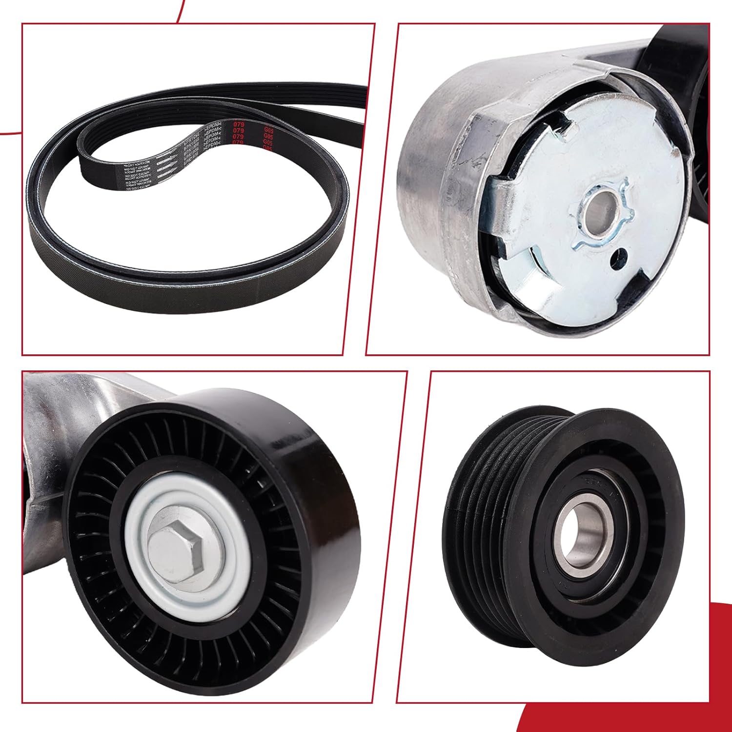 Serpentine Belt Tensioner & Idler Pulley fits for 2011-2019 Chrysler 200/Town & Country,Dodge Avenger/Grand Caravan/Journey,Ram C/V 丨39282 38082 90K-39282D
