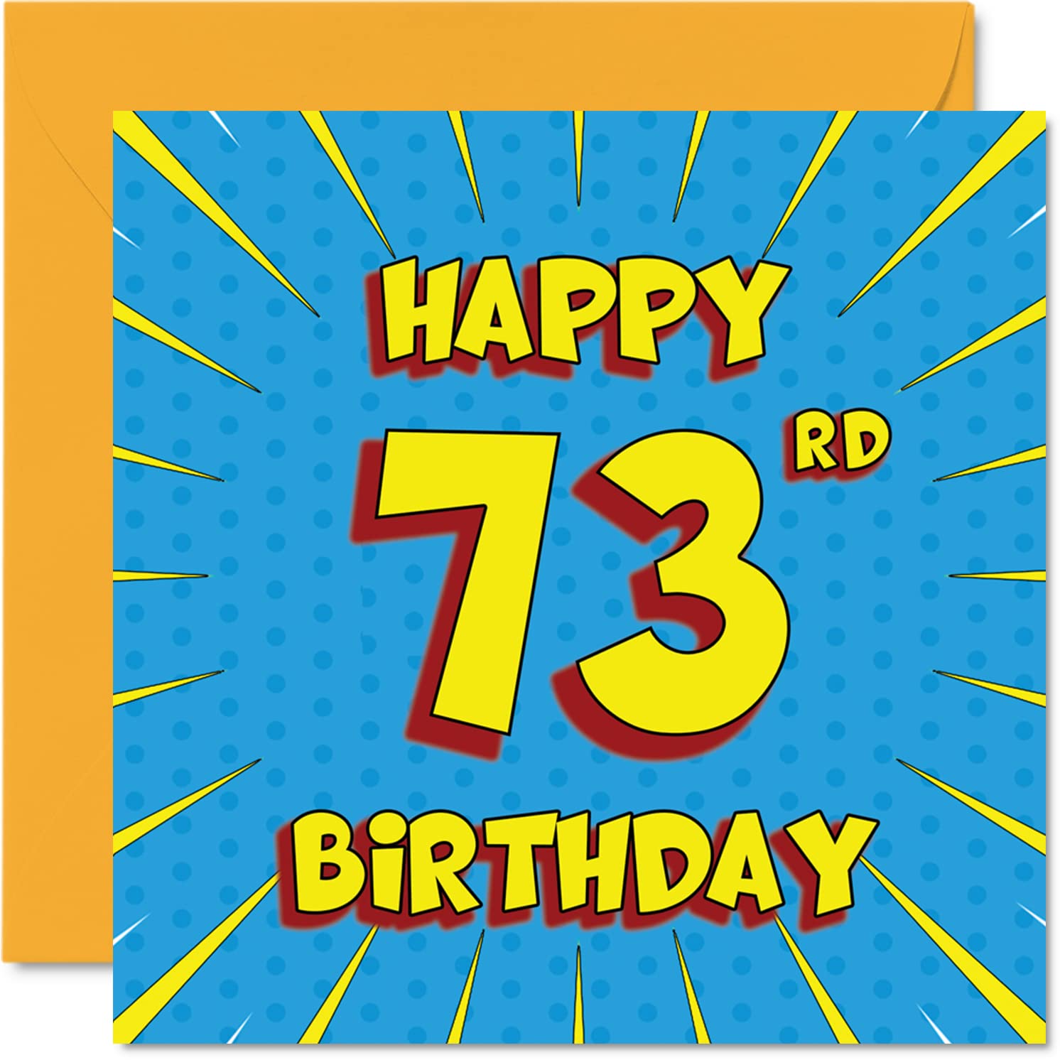 Stuff4 Divertente biglietto di auguri per 73° compleanno per uomo donna – lavagna a gesso – biglietto di auguri per zio mamma papà nonno nonna zia 145 mm x 145 mm