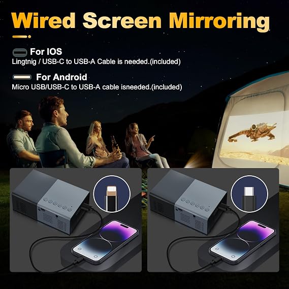 Mini Projector, Small Portable Projector .Suitable for children's gifts Video Projector, indoor video movies, and games. with Remote Control.Compatible for Smartphone, Laptop, PC(J9-A)