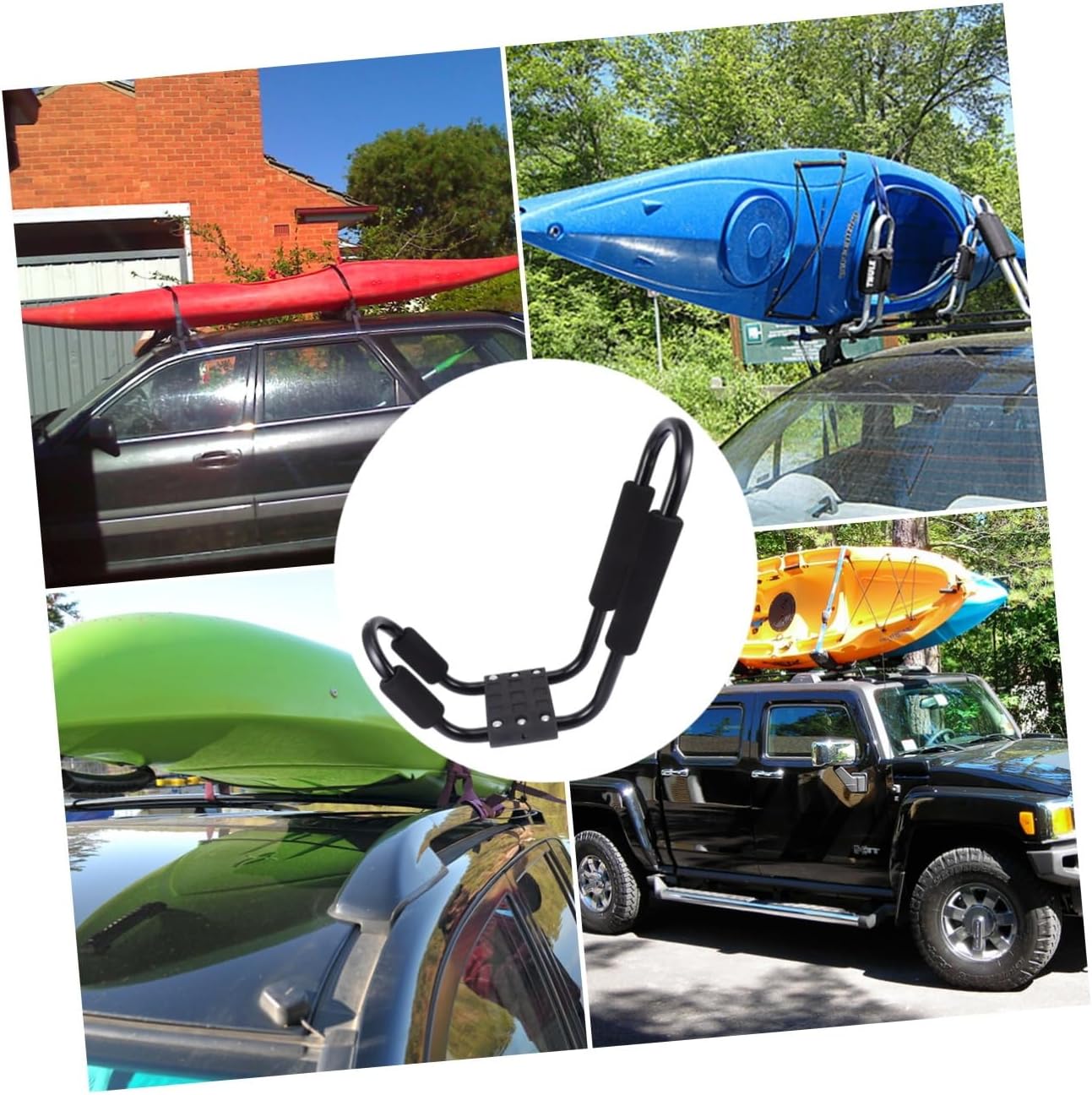 2Pcs Detachable Car Roof Rack for Kayak Canoe and Surfboard Heavy Duty Luggage Shelf Durable Construction for Easy Installation SUV and Car