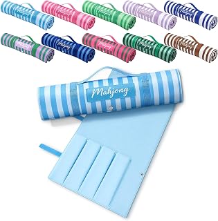 Mahjong Bags Protective Sleeve, Stripe, Blue