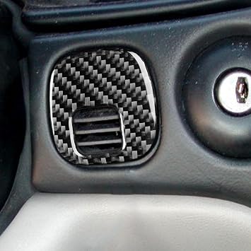 Real Premium Carbon Fiber Car Air Temp Sensor Grille Vent Interior Trim Cover Compatible with Chevrolet Corvette C5 1998 1999 2000 2001 2002 2003 2004 Accessories