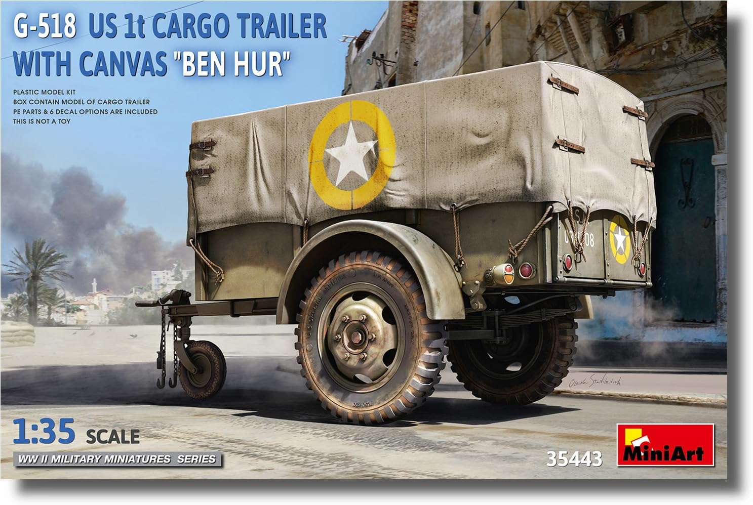 MiniArt G-518 US 1st Cargo Trailer w/Canvas Ben Hur