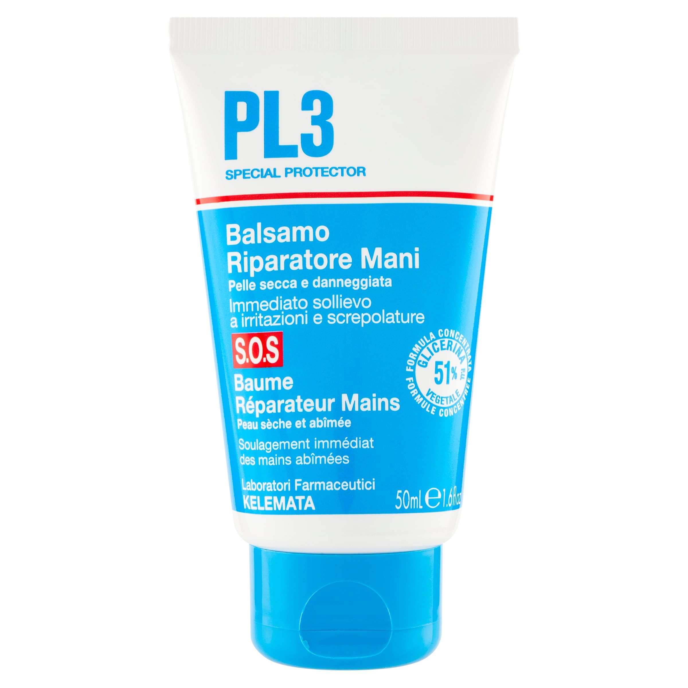 Kelemata PL3 SOS Balsamo Riparatore Mani, 50ml, 50 ml (Pack of 1)