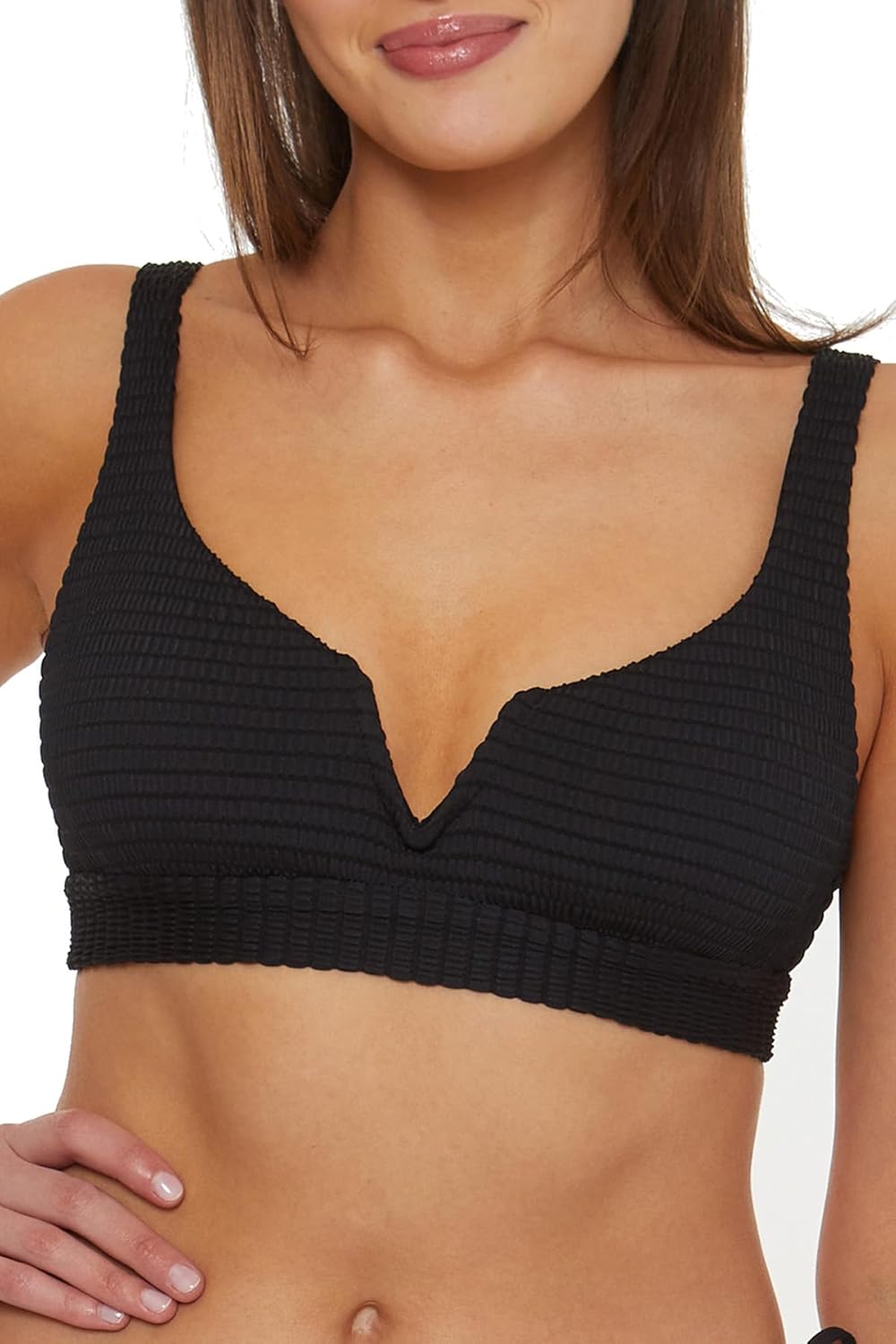 ISABELLA ROSE Women's Maza V-Wire Bralette Bikini Top, Adjustable, Tie Back, Swimwear Separates