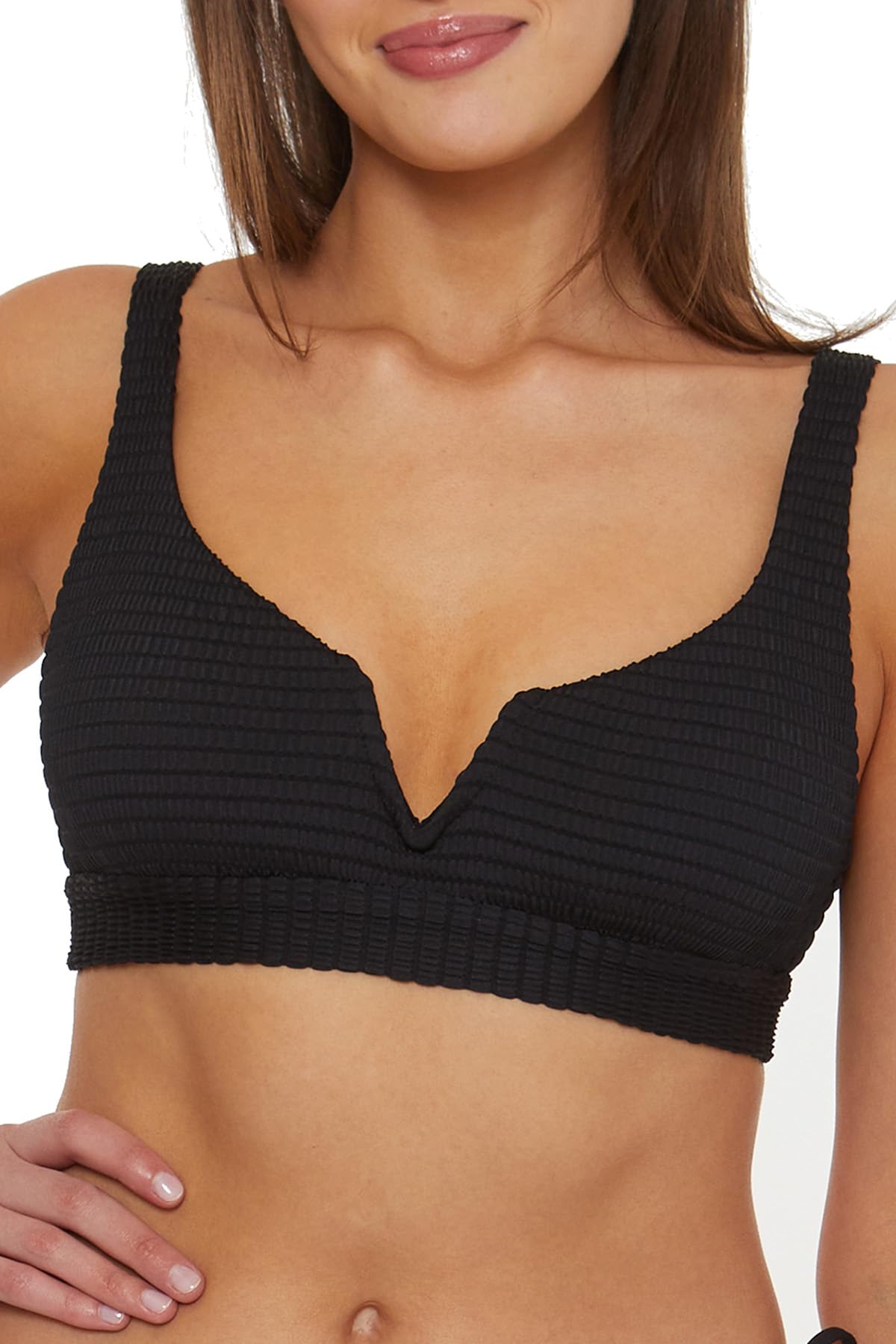 ISABELLA ROSE Women's Maza V-Wire Bralette Bikini Top, Adjustable, Tie Back, Swimwear Separates