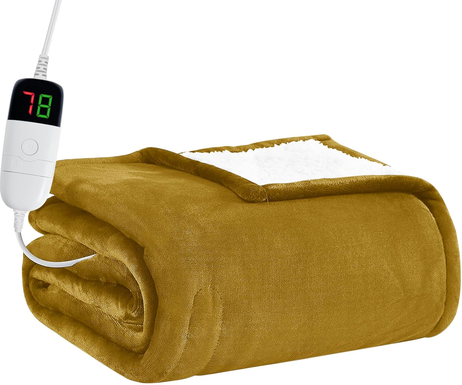 Heated Electric Blanket Queen Size - 84" x 90" Heating Blanket with Dual Control, 10 Heating Levels & 8 Hours Auto Off, Soft Warm Flannel Blanket, Christmas Birthday Gifts for Senior Grandma