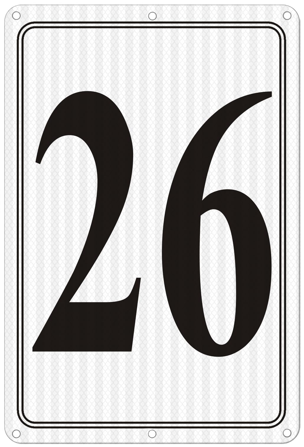 i-CowFun Premium Reflective Metal Number Signs 26 - Aluminum 12" X 8" Parking Spot Numbered Signs Outdoor, Large, Floor, Dock, Court, Aisle, Field, No Fade, Weather-Resistant — image 1