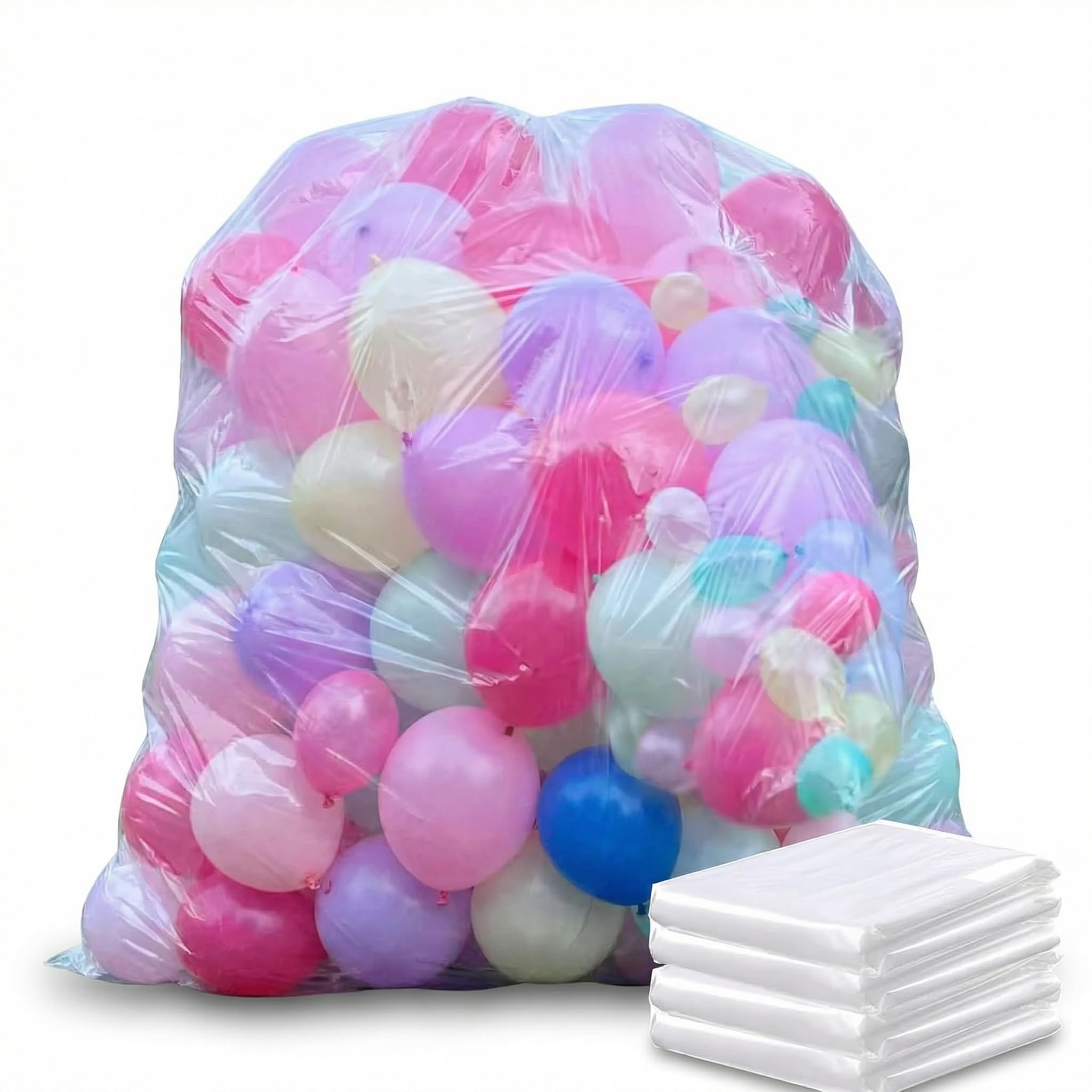 Ballontüten (249.9 cmx 149.9 cm) Große Transportbeutel Große Plastikaufbewahrungstaschen Klar Ballontüten Geeignet für Hochzeiten, Geburtstagsfeiern(2 Stück)