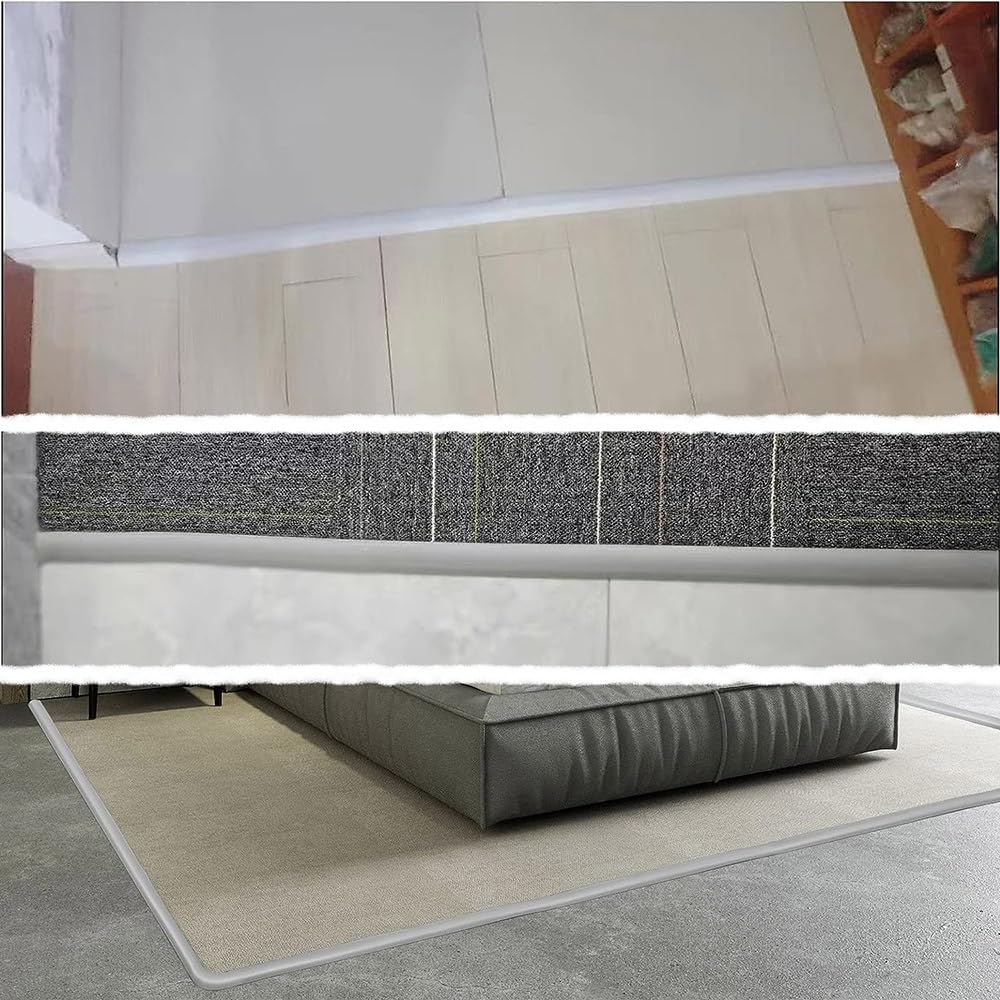 HCZION Profil De Transition Moquette À Sol Barre De Transition en PVC, Bordure De Transition pour Bois Au Sol, Barre De Seuil Auto-adhési pour Planchers Irréguliers (Color : White, Size : 4m/13ft)