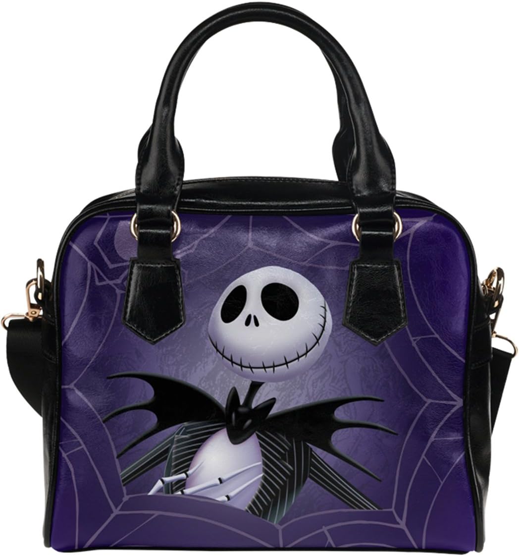 Ladies Shell Shoulder Handbag Women Handbag with Jack The Nigntmare Before Christamas Print. 9.45"(L) x 3.54"(W) x 8.27"(H)