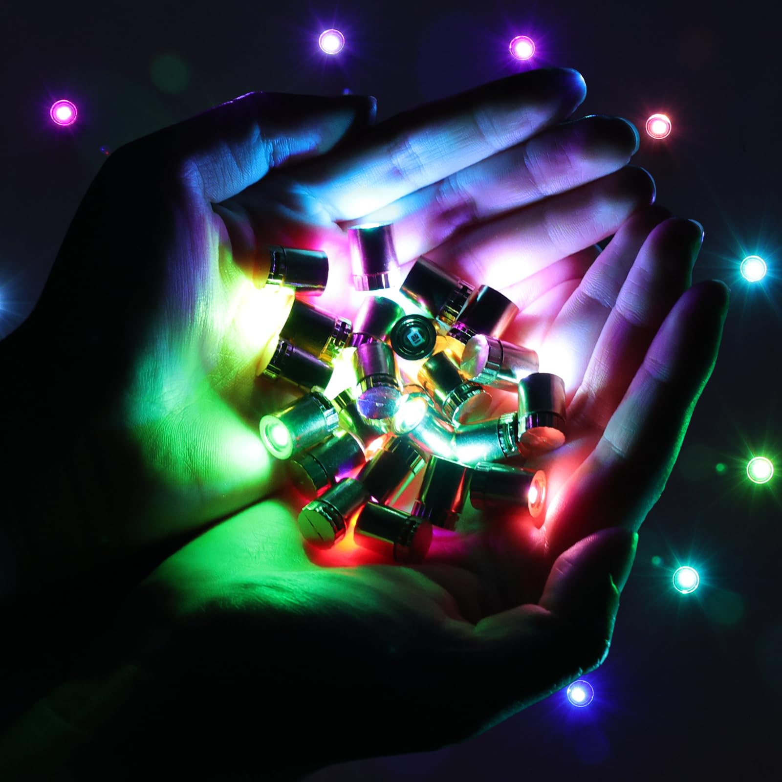 AUAUY 30 Pcs Mini LED Lights, 7-Colors Small Lights for Crafts Balloon
