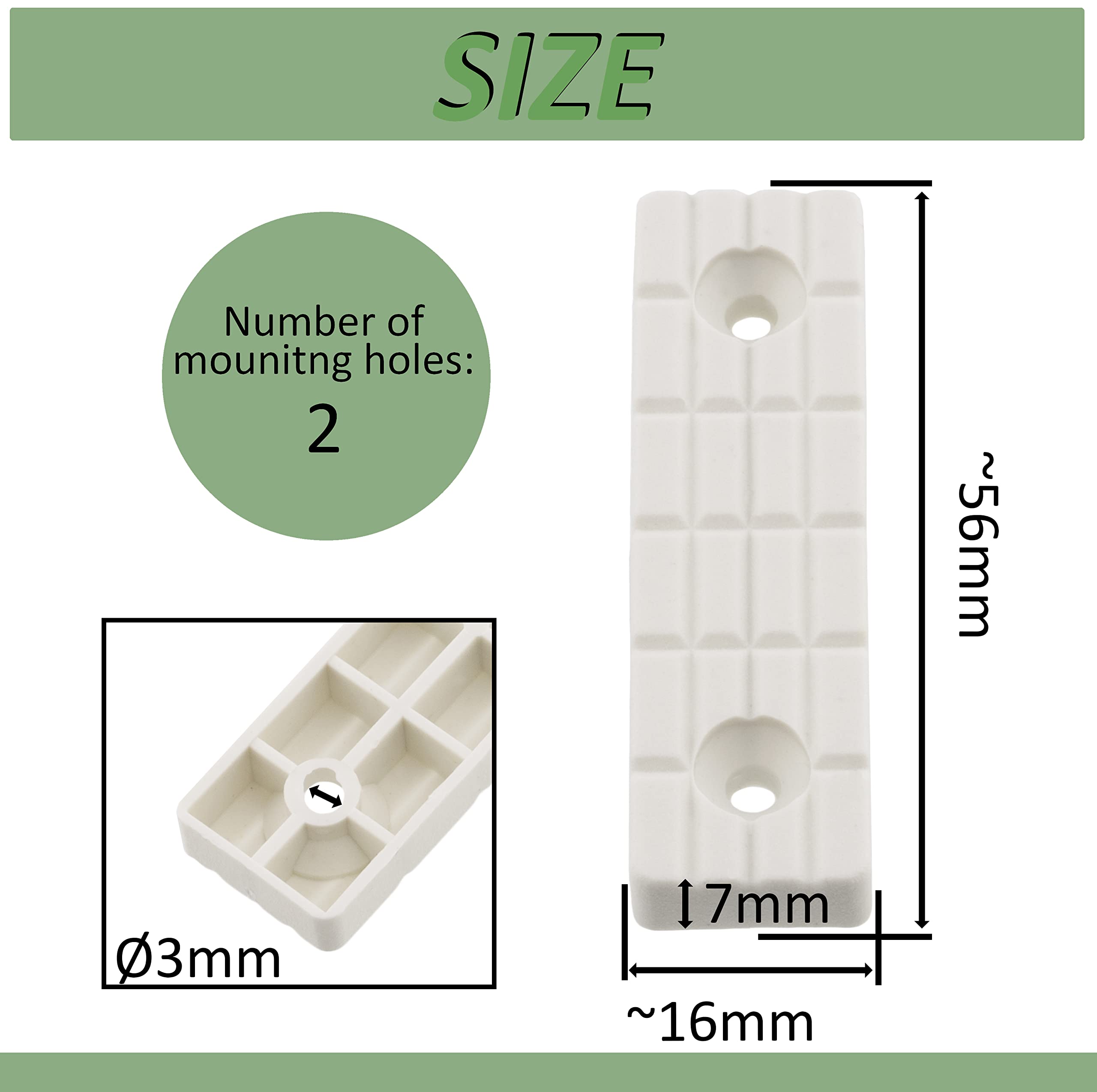 Set Di 50 Pattini Per Mobili In Plastica Nera 56x16x7 Mm - Piedini Regolabili Per Tavoli, Letti, Armadi - Foto 7