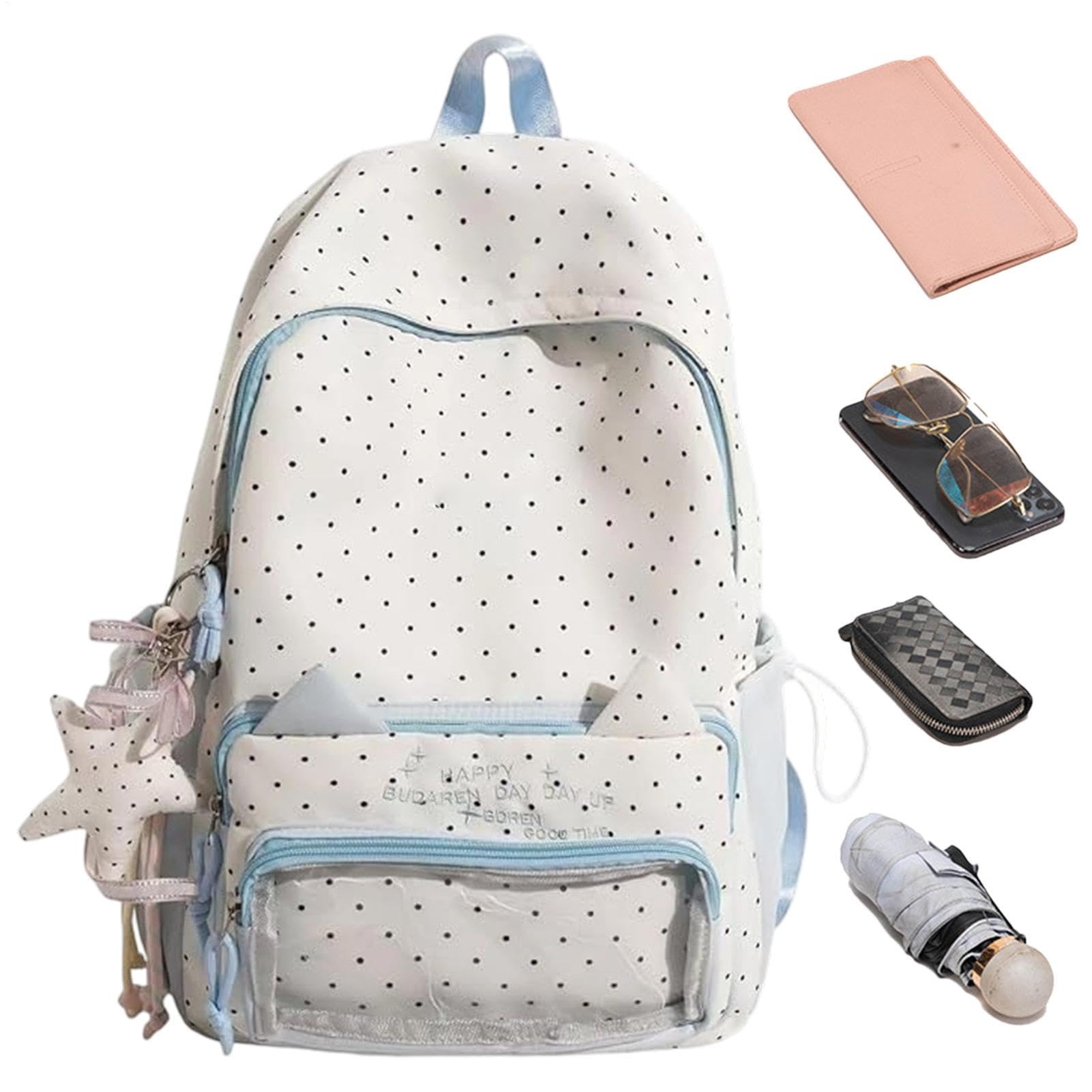 Generisch zaino italiano, in nylon, stile kawaii, con ciondolo a