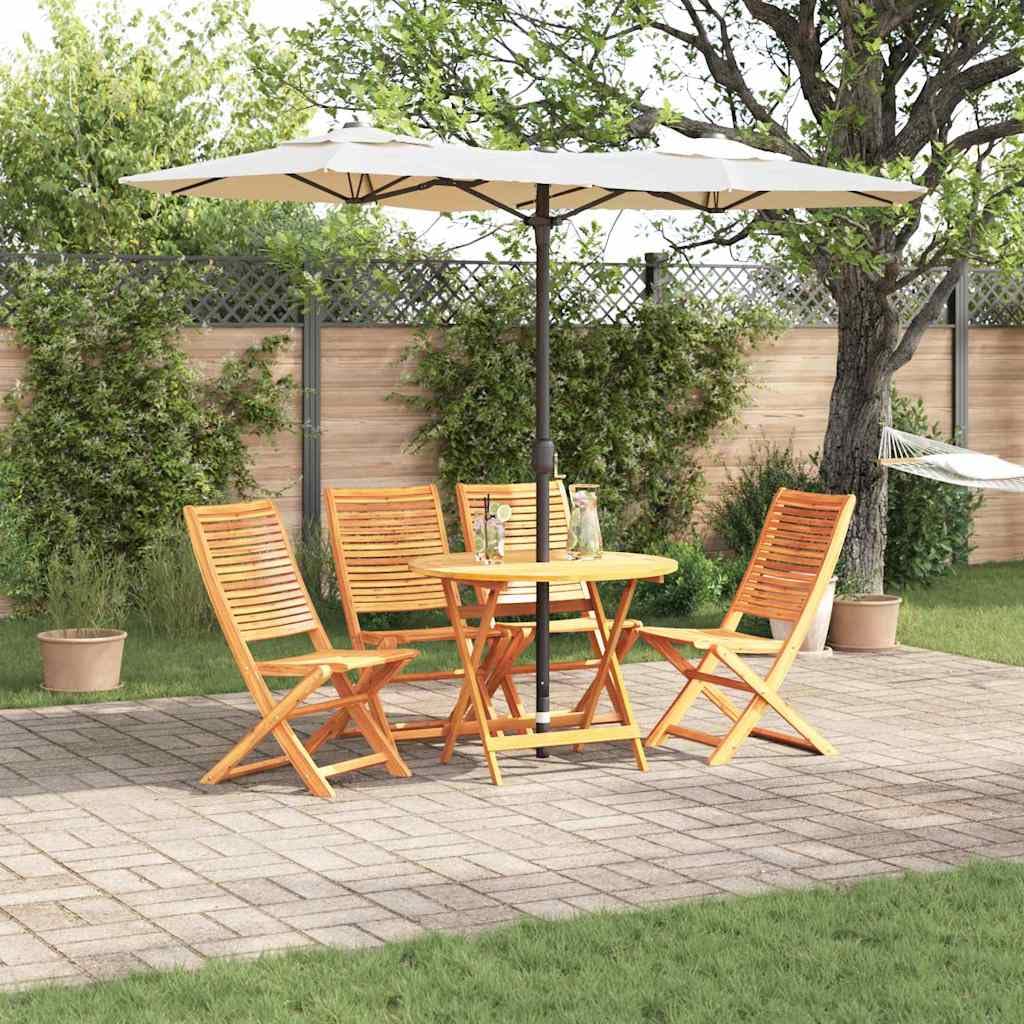 vidaXL Set da Pranzo per Giardino 5 pcs Marrone, Set da pranzo all'aperto, tavolo in acacia rustica, arredo giardino e terrazza, posti resistenti alle intemperie