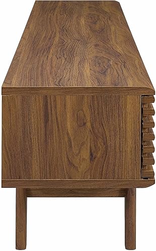 Miniatura 4 de Modway Render - Soporte moderno de televisión de entretenimiento de perfil bajo de mediados de siglo, 70 pulgadas, color nogal Nuez,Carbón