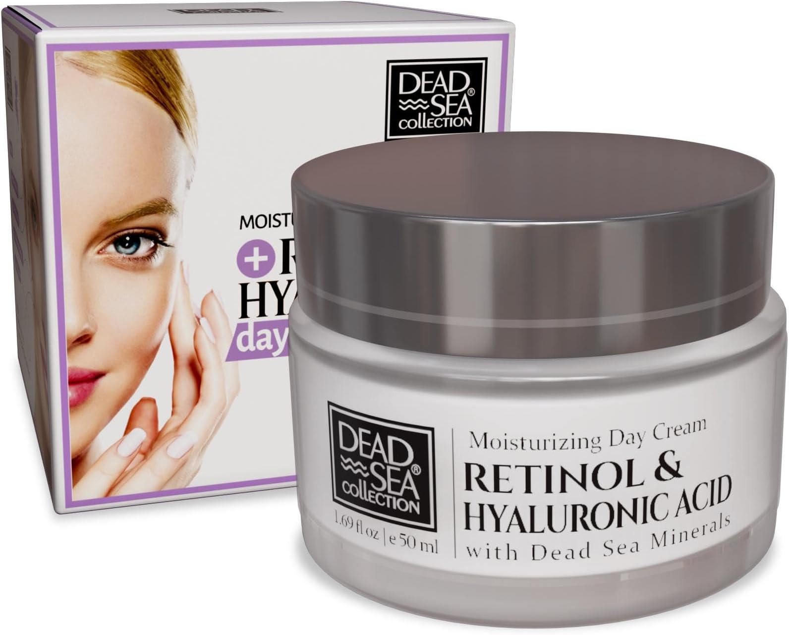 Dead Sea CollectionAnti-Wrinkle Day Cream for Face with Retinol & Hyaluronic Acid - Nourishing and Moisturizer Face Cream (1.69 fl.oz/50ml) jar+box
