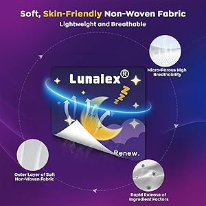 Lunalex 36ct Sleep Patches for Adults Extra Strength All Natural Nighttime Comfort with Melatonin & Magnesium, Quick-Acting & Long-Lasting